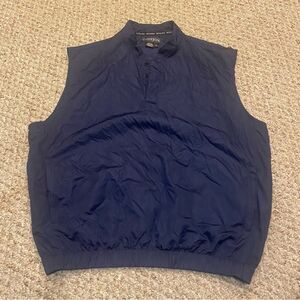 FOOTJOY Men's L Navy Blue Short Sleeve Windshirt Vest Mock Neck Golf Pullover
